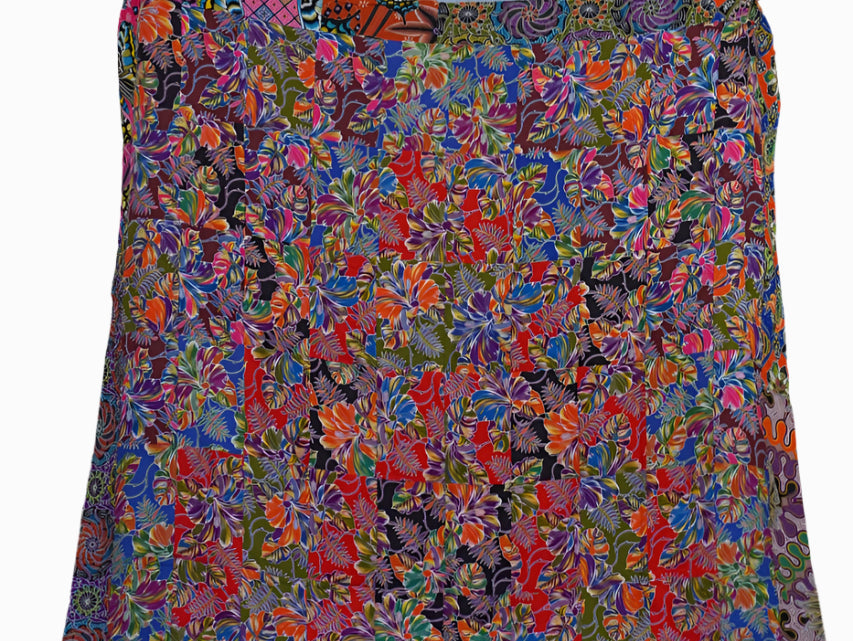 Handmade reversible quilted batik blanket throw