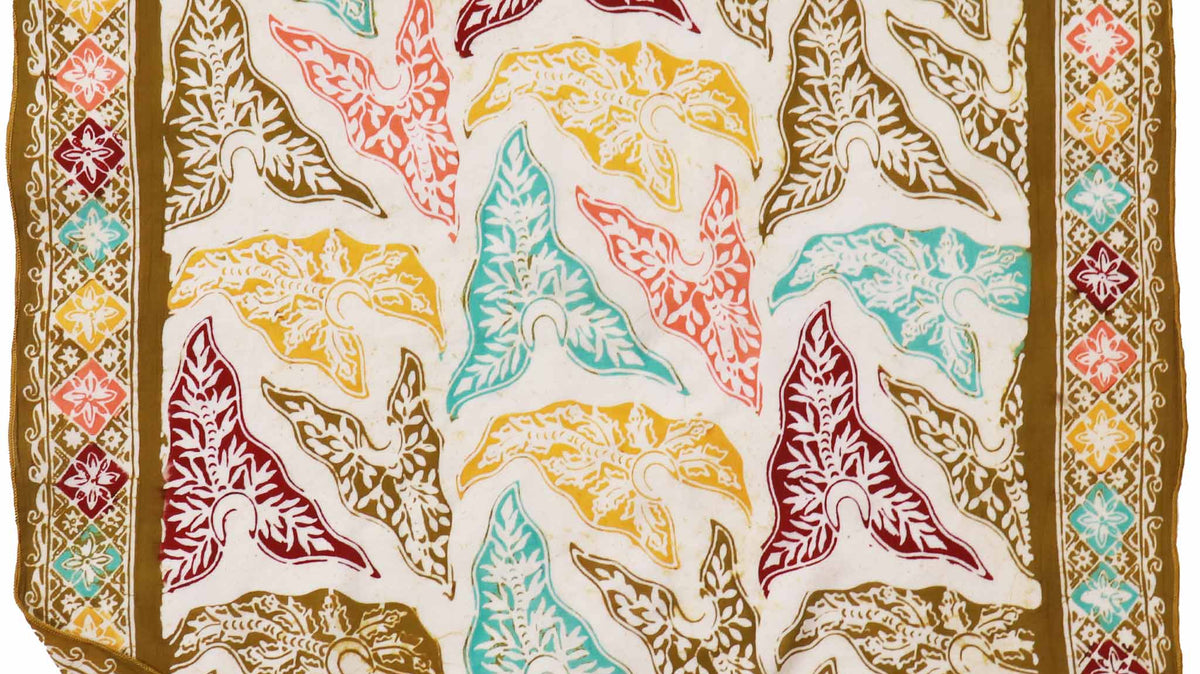 Tropical Tapestry green batik bandana