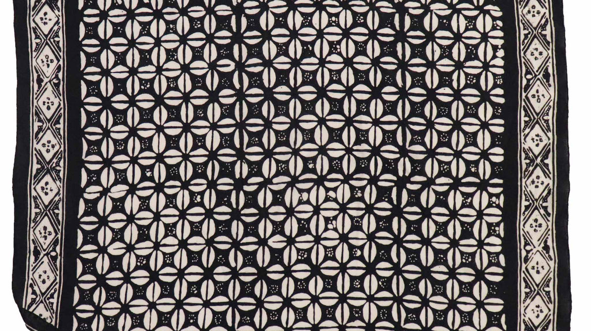 Black Horn Beetle hand-dyed batik bandana for belt loop styling
