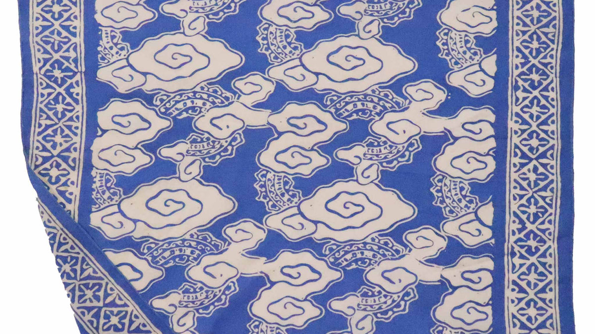 Kasih Co-op batik bandana in Pewter Sky grey pattern, a men's gift idea