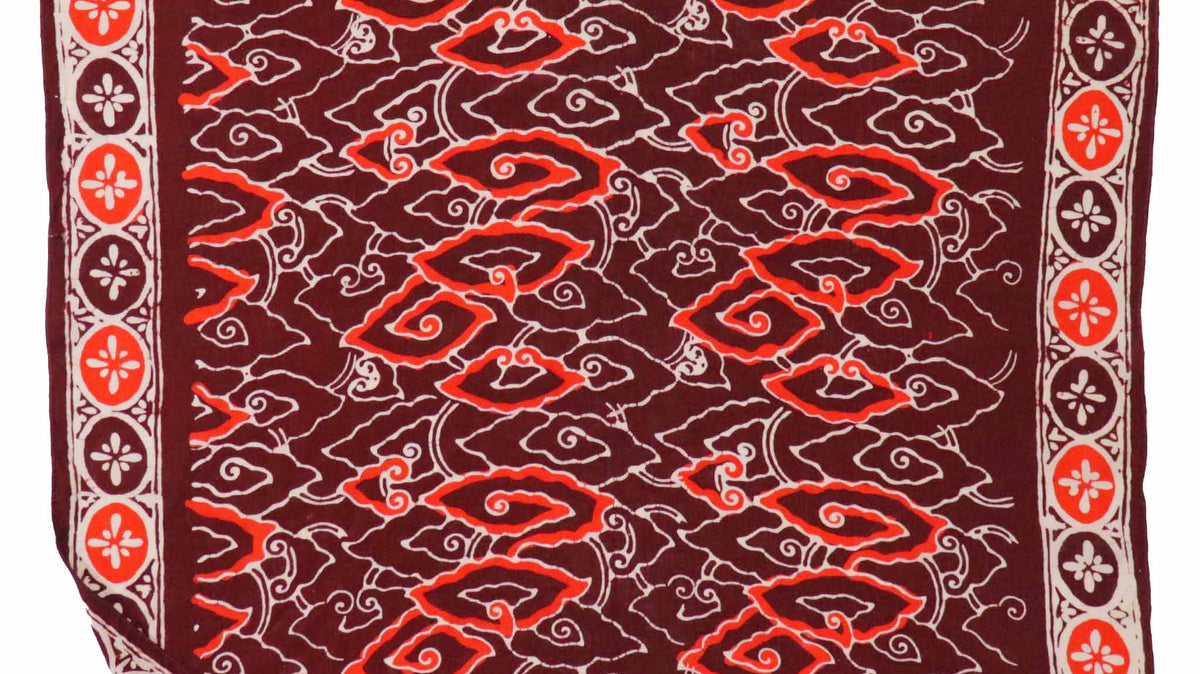 Red Storm mega mendung batik bandana, a Cirebon motif