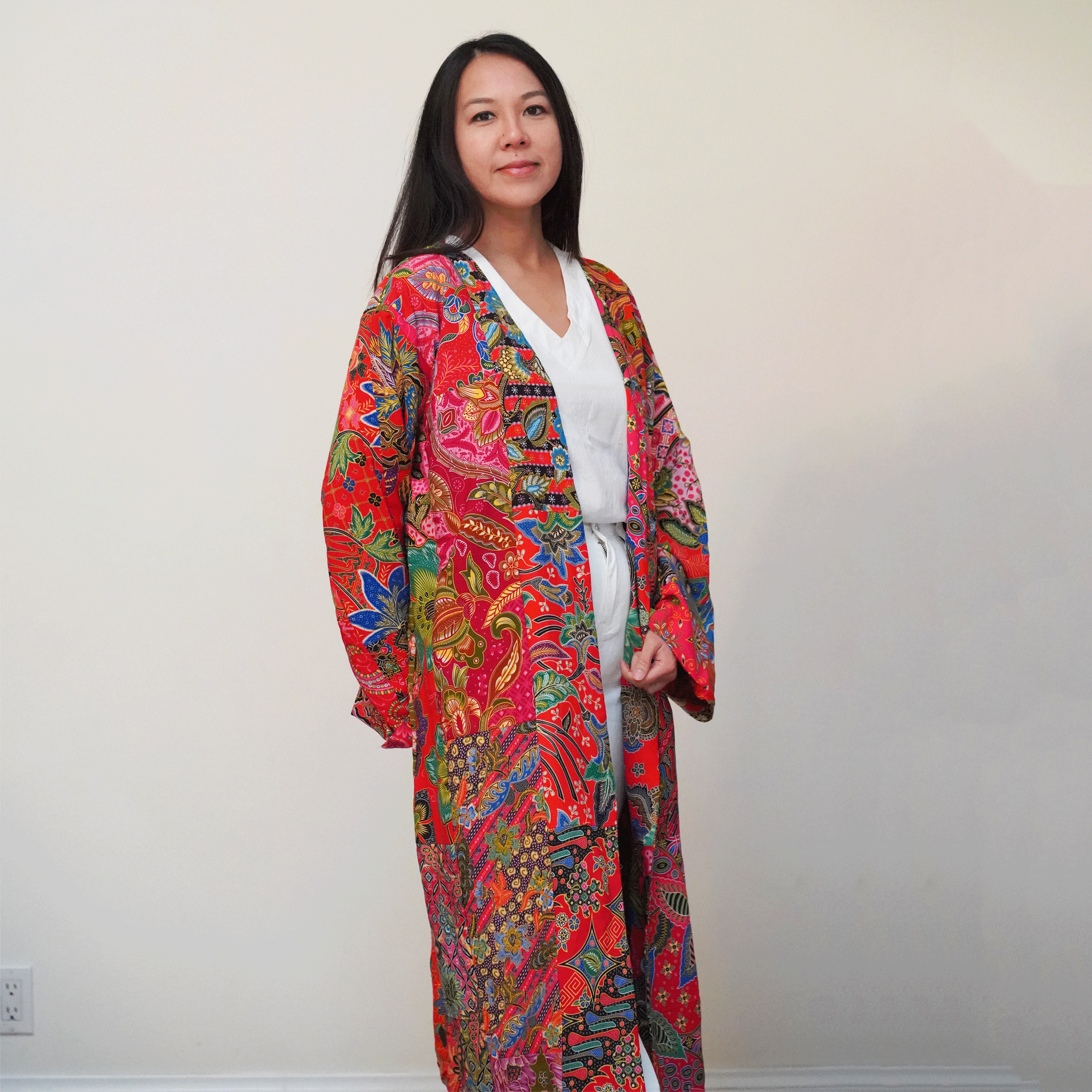 Kasih Coop Long Quilted Batik Jacket