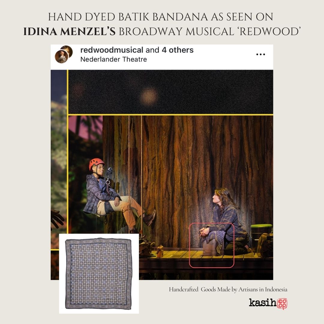 Idin Menzel using prop batik bandana charcoal gray