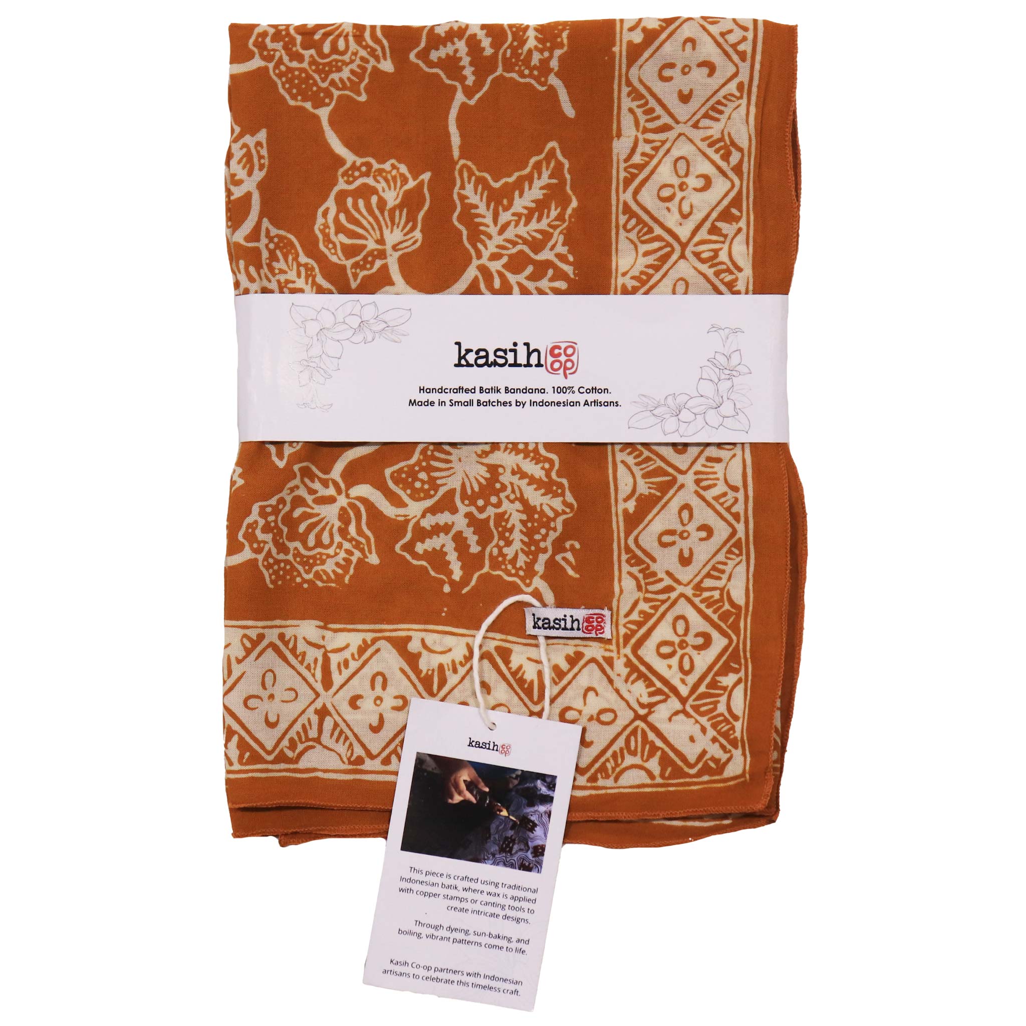 Sunrise, Orange, Mustard Yellow batik cotton bandana
