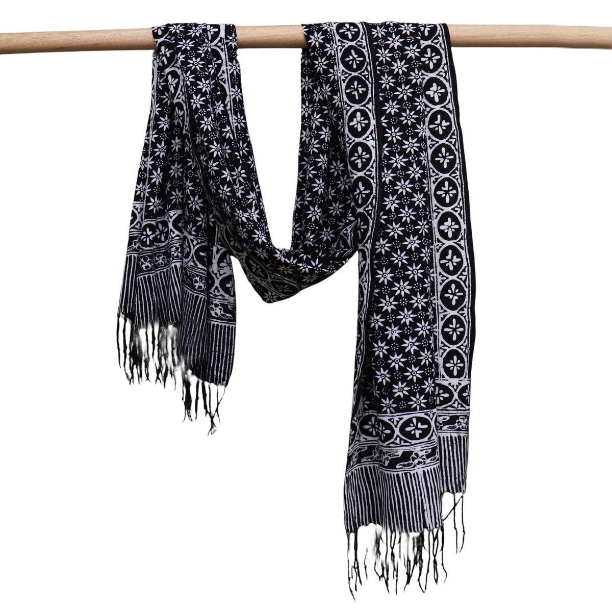 Black Mirage batik cotton scarf