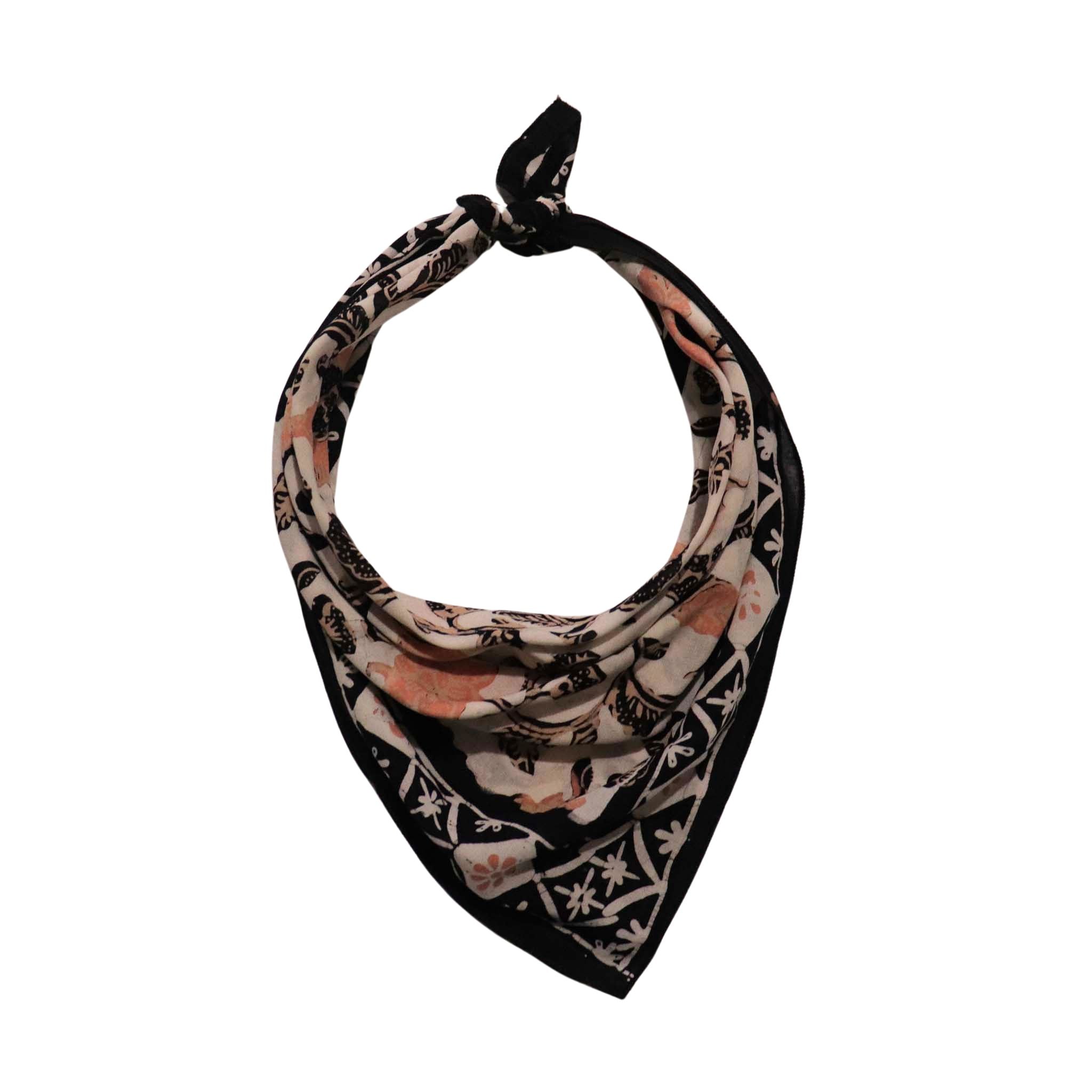 Patterned bandana scarf on a white background