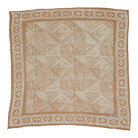 Beige and white patterned batik bandana square on a white background