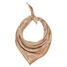Beige patterned batik bandana on a white background
