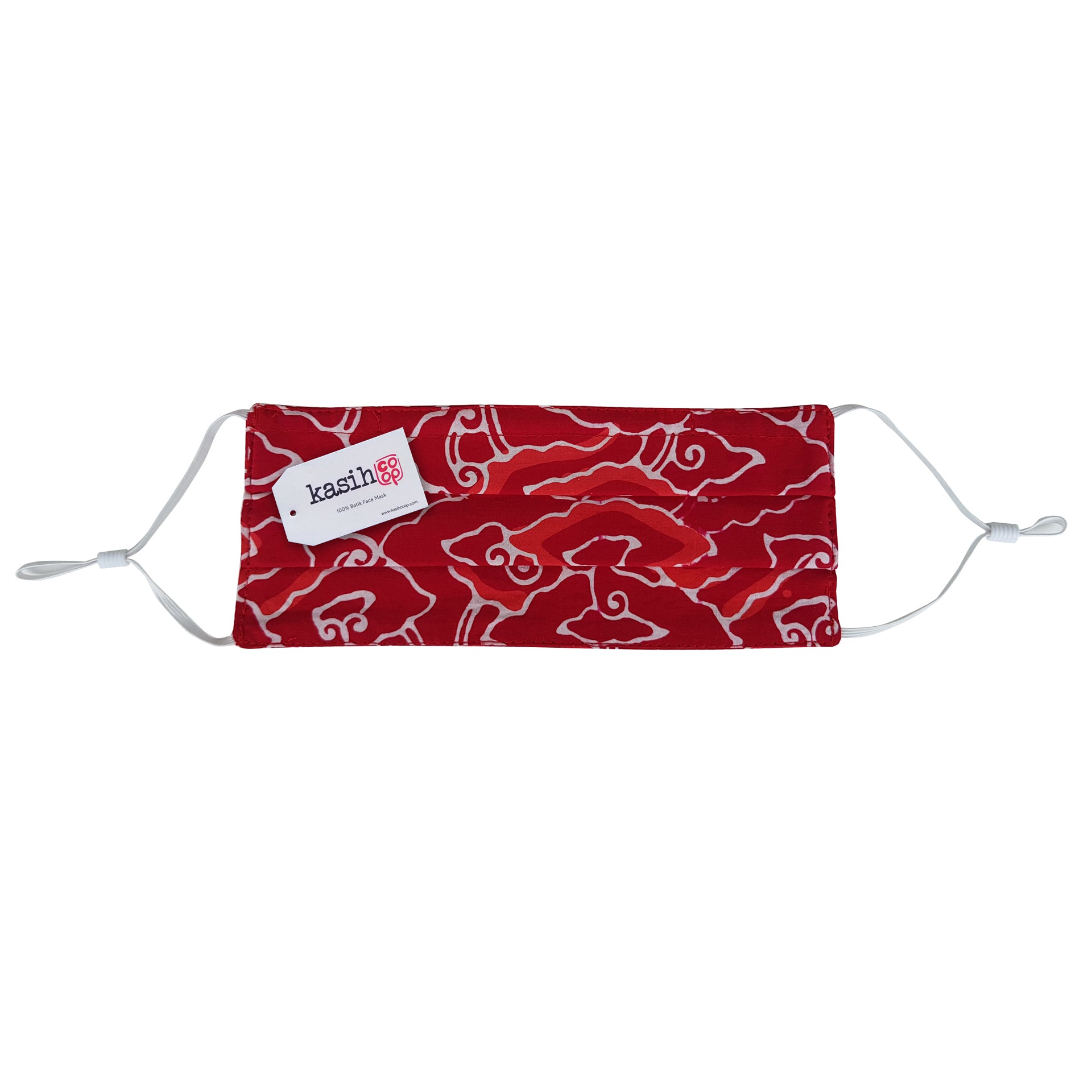 Kids Rectangle Batik Face Mask - Light Gray