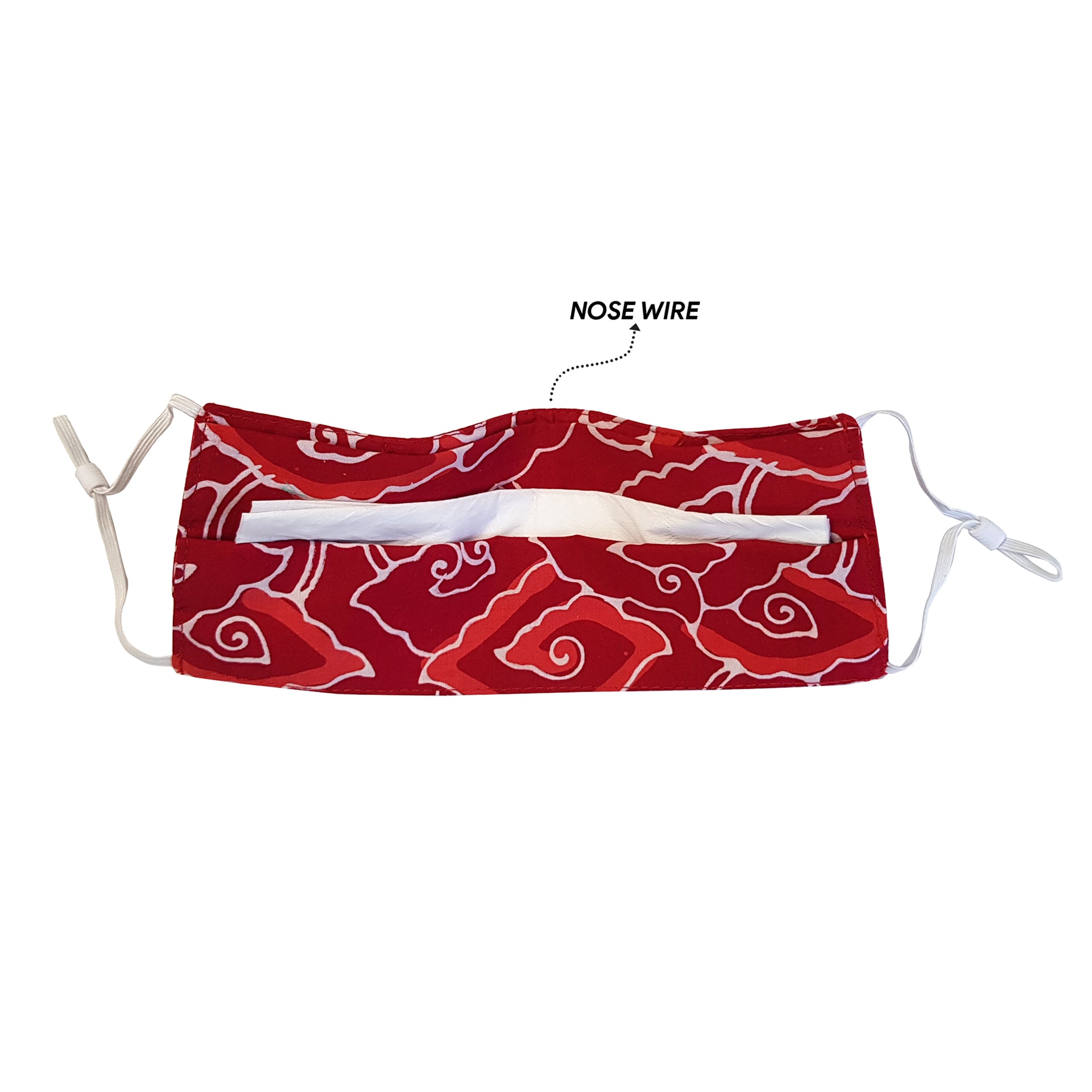 Kids Rectangle Batik Face Mask - Orange