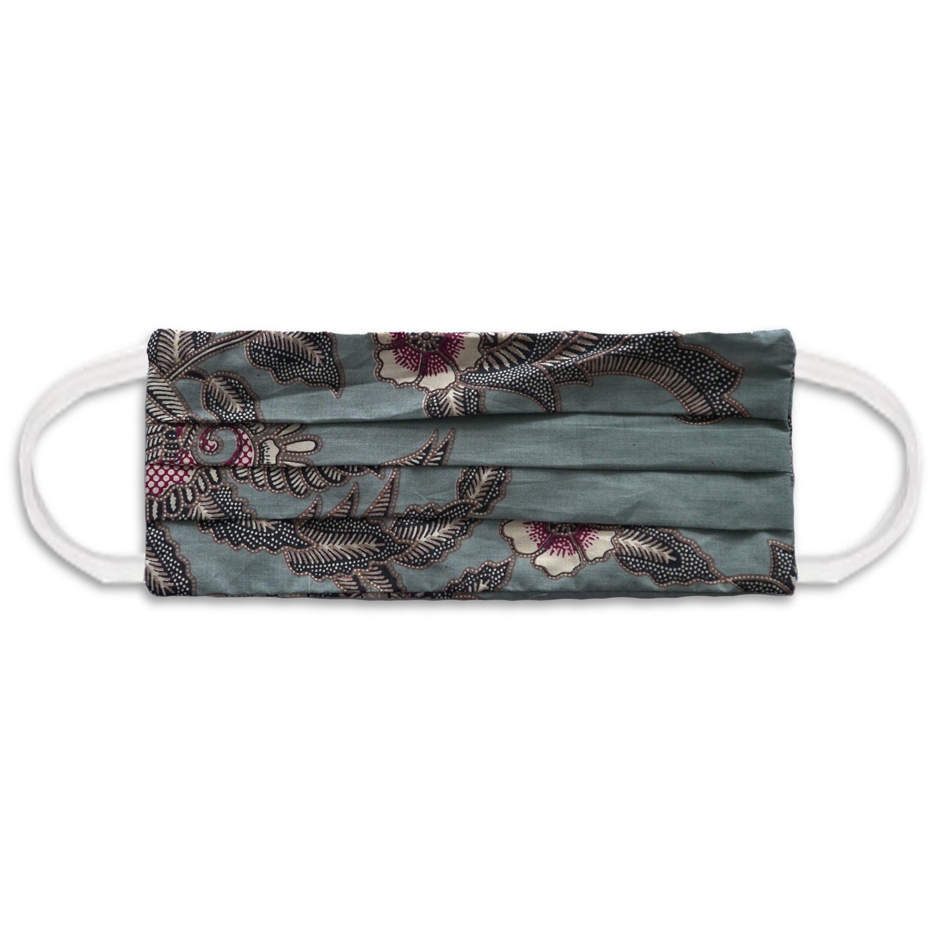 Rectangle Batik Face Mask with Insert Pocket - Light Green