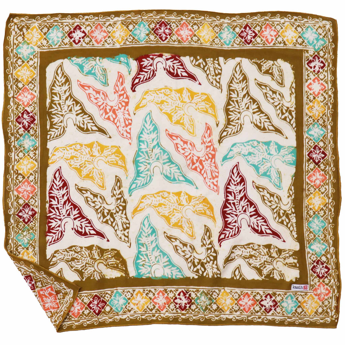 Tropical Tapestry green batik bandana