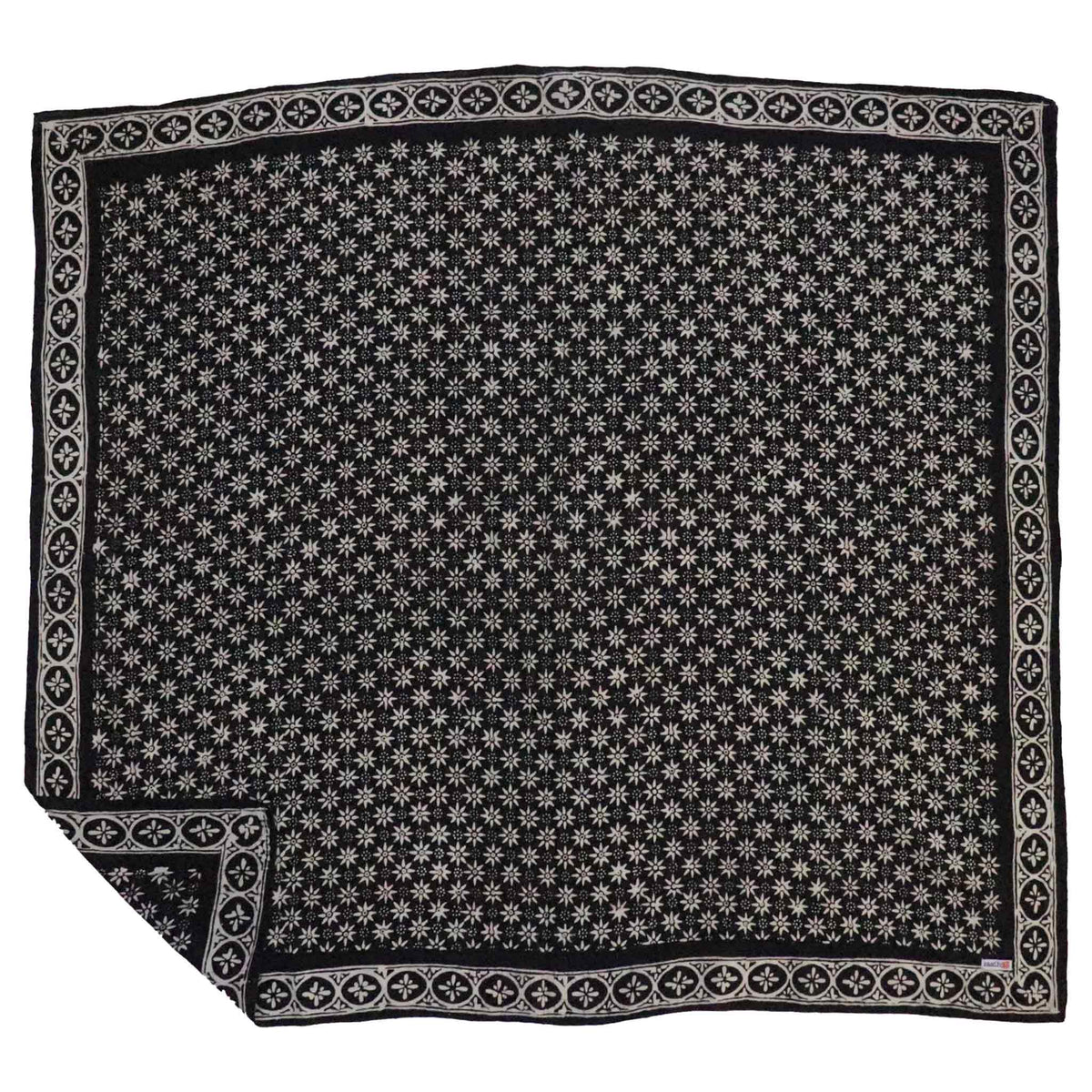 Large 39 inch Black Mirage hand-dyed batik bandana