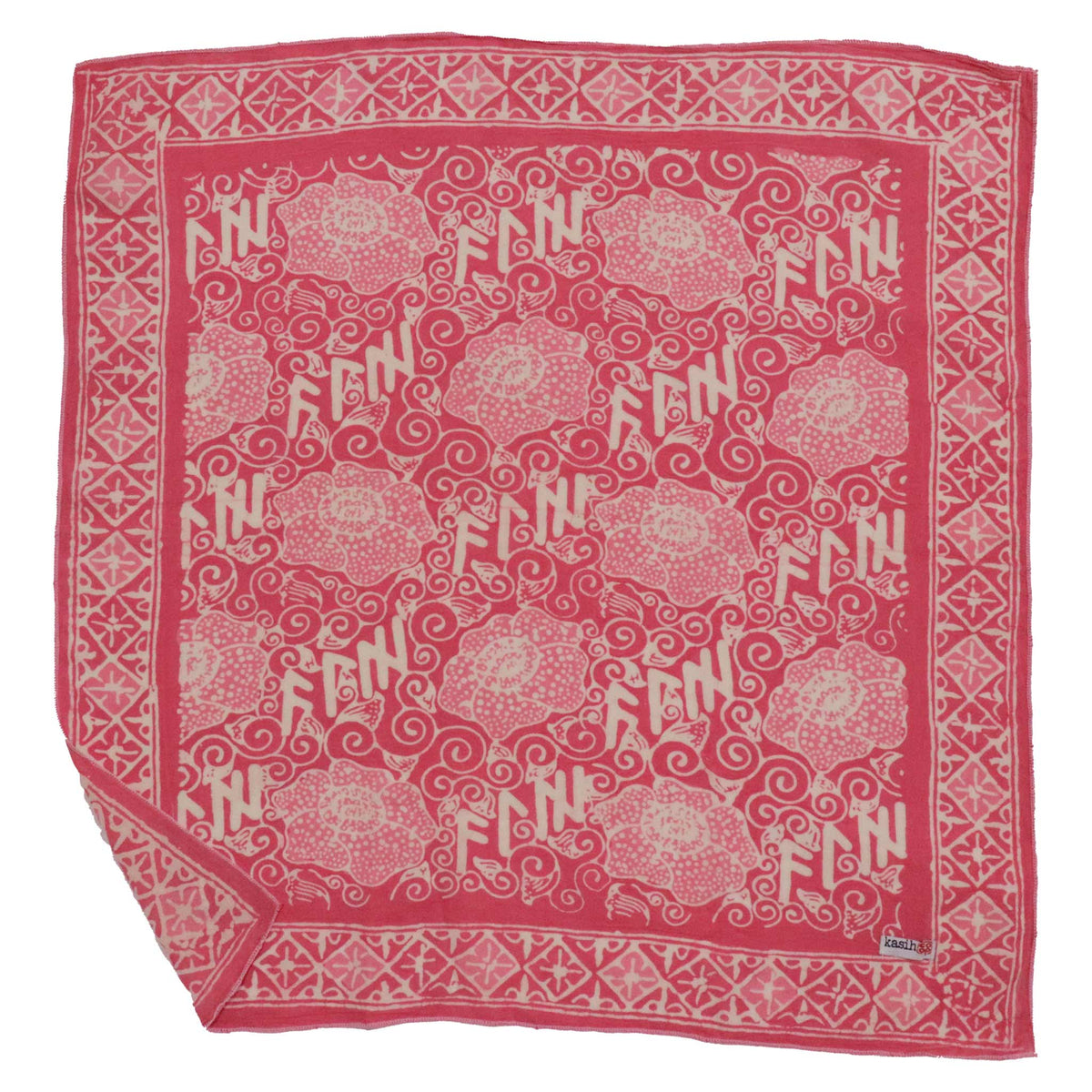 Kasih Co-op pink batik bandana in Giant Padma pattern, a Mother's Day gift idea