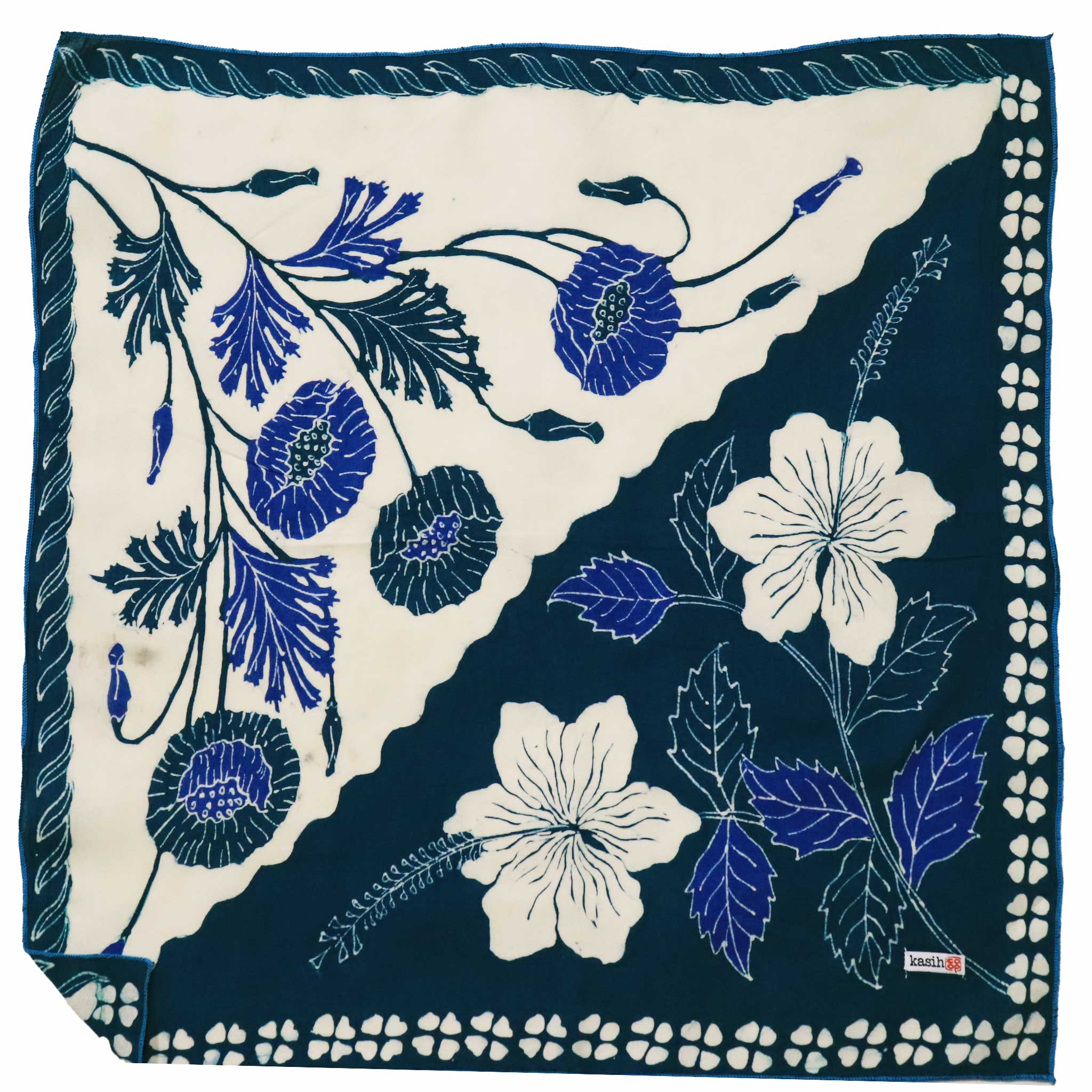 Hibiscus Poppy hand-drawn batik tulis bandana