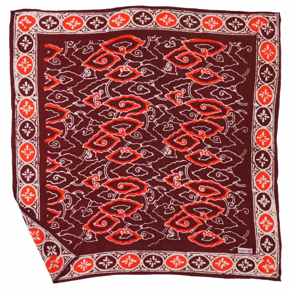 Red Storm mega mendung batik bandana, a Cirebon motif