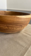 Load image into Gallery viewer, Large Teak Wood Big Carving Salad Bowl with Bottom Carving, Handcarved in Indonesia
