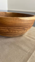 Load image into Gallery viewer, Set of Three - Large Teak Wood and Spoon Fork Serving Set. Big Carving Salad Bowl with Bottom Carving, Handcarved in Indonesia
