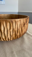Load image into Gallery viewer, Large Teak Wood Big Carving Salad Bowl with Carvings on the Side, Handcarved in Indonesia