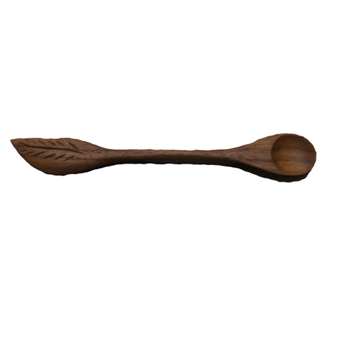 Teak wood Leaf Pattern Spoon