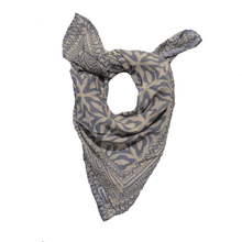 Load image into Gallery viewer, Batik Bandana grey, Lightweight 100% cotton, hand dyed hand printed, wax and dye method