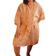 Load image into Gallery viewer, Handmade Batik Robe/ Kimono - Cotton Paris - Sunset Mosaic