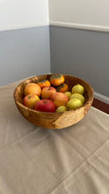 Load image into Gallery viewer, Large Teak Wood Salad Bowl with All Around Carving , Handcarved in Indonesia