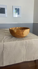 Load image into Gallery viewer, Large Teak Wood Salad Bowl with All Around Carving , Handcarved in Indonesia