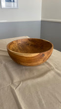 Load image into Gallery viewer, Large Teak Wood Big Carving Salad Bowl with Bottom Carving, Handcarved in Indonesia
