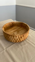 Load image into Gallery viewer, Large Teak Wood Big Carving Salad Bowl with Carvings on the Side, Handcarved in Indonesia