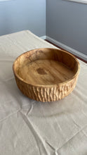 Load image into Gallery viewer, Large Teak Wood Big Carving Salad Bowl with Carvings on the Side, Handcarved in Indonesia