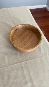 Suar Wood Small Bowl with Caving with All Around Carvings, Hand Turned by Indonesian Artisans