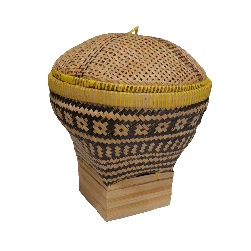 Handwoven Bamboo Rice Basket, Handweaved Bamboo Bowl