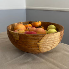 Load image into Gallery viewer, Large Teak Wood Big Carving Salad Bowl with All Around Carving, Handcarved in Indonesia