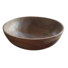 Load image into Gallery viewer, Teak wood bowl handmade in Indonesia small size 7&quot; x 2.3&quot;