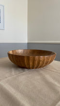 Load image into Gallery viewer, Medium Suar Wood Fruit Bowl, Handcarved in Indonesia, Flat Wooden Bowl