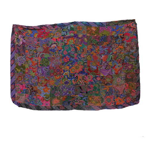 Handmade Reversible Printed Batik Quilt Blanket / Throw - TR0072 - Size 47