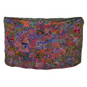 Handmade Reversible Printed Batik Quilt Blanket / Throw - TR0087 - Size 63"x87"