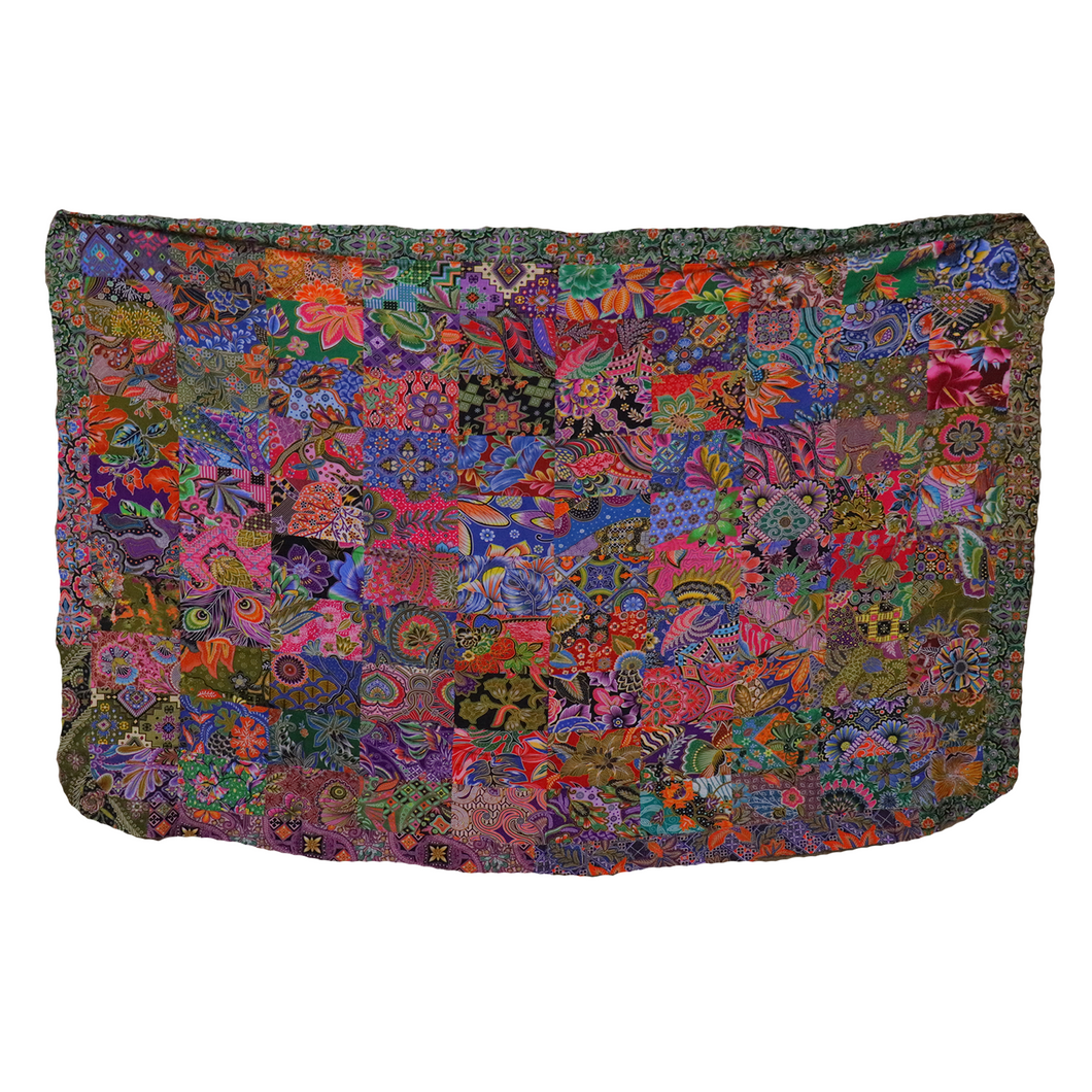 Handmade Reversible Printed Batik Quilt Blanket / Throw - TR0087 - Size 63