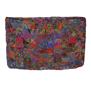 Handmade Reversible Printed Batik Quilt Blanket / Throw - TR0088 - Size 63"x87"
