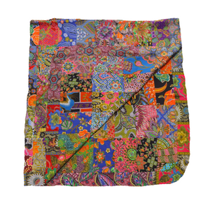 Handmade Reversible Printed Batik Quilt Blanket / Throw - TR0088 - Size 63"x87"