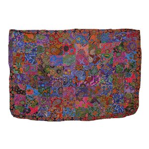 Handmade Reversible Printed Batik Quilt Blanket / Throw - TR0089 - Size 63"x87"