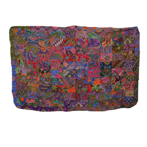 Handmade Reversible Printed Batik Quilt Blanket / Throw - TR0090 - Size 63"x87"