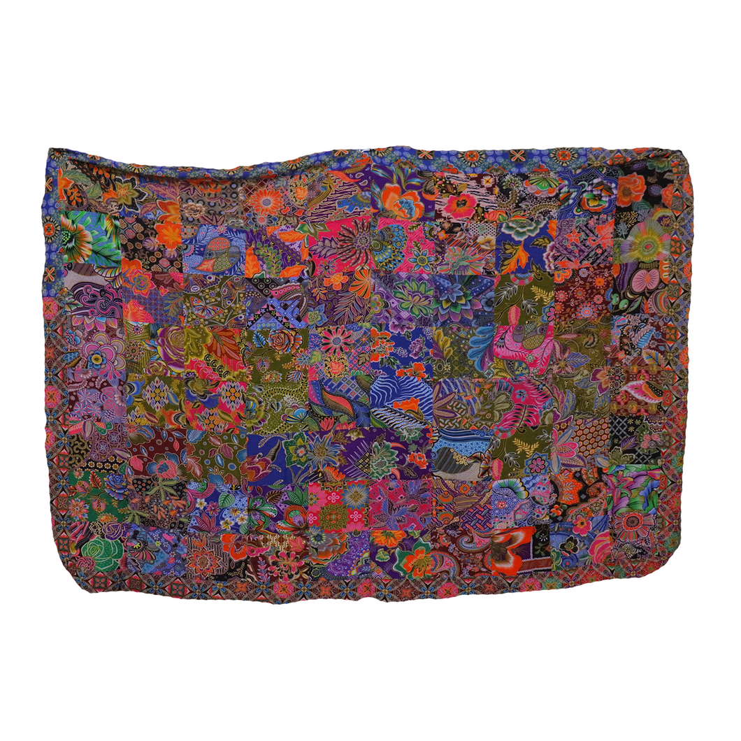 Handmade Reversible Printed Batik Quilt Blanket / Throw - TR0091 - Size 63