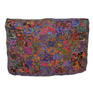 Handmade Reversible Printed Batik Quilt Blanket / Throw - TR0092 - Size 63"x87"