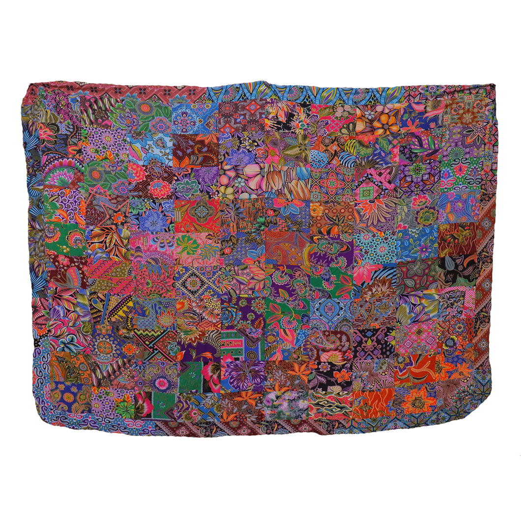 Handmade Reversible Printed Batik Quilt Blanket / Throw - TR0093 - Size 63