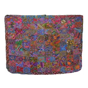 Handmade Reversible Printed Batik Quilt Blanket / Throw - TR0093 - Size 63"x87"