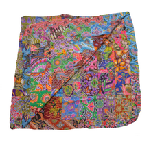 Load image into Gallery viewer, Handmade Reversible Printed Batik Quilt Blanket / Throw - TR0093 - Size 63&quot;x87&quot;