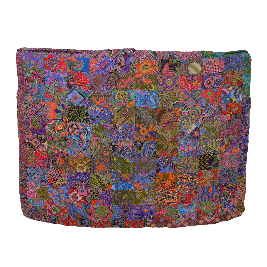 Handmade Reversible Printed Batik Quilt Blanket / Throw - TR0094 - Size 63