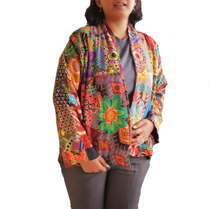 Handmade Quilted Printed Batik Jacket Blazer - Cotton